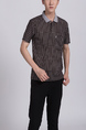 Black And Gray Collared Chest Pocket Polo Men Shirt for Casual Party Office
