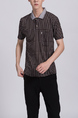 Black And Gray Collared Chest Pocket Polo Men Shirt for Casual Party Office