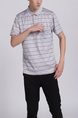 Gray Collared Chest Pocket Polo Men Shirt for Casual Party Office