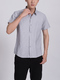 Gray Chest Pocket Button Down Collared Men Shirt for Casual Party Office