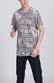 Colorful Round Neck Tee Men Shirt for Casual Party