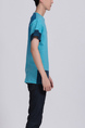 Blue Round Neck Tee Men Shirt for Casual