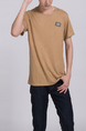 Brown Round Neck Tee Men Shirt for Casual