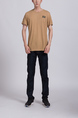 Brown Round Neck Tee Men Shirt for Casual