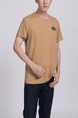 Brown Round Neck Tee Men Shirt for Casual