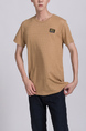 Brown Round Neck Tee Men Shirt for Casual