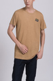 Brown Round Neck Tee Men Shirt for Casual