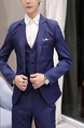 Blue Lapel Button Down Long Sleeve Men Suit for Party Evening Cocktail Wedding