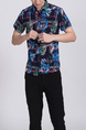 Colorful Button Down Collar Plus Size Men Shirt for Casual Party