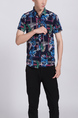 Colorful Button Down Collar Plus Size Men Shirt for Casual Party