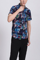 Colorful Button Down Collar Plus Size Men Shirt for Casual Party