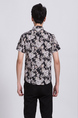 Black Colorful Button Down Collar Plus Size Floral Men Shirt for Casual Party