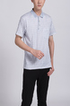 White Collar Chest Pocket Plus Size Men Shirt for Casual Party