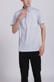 White Collar Chest Pocket Plus Size Men Shirt for Casual Party