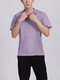 Violet Collar Chest Pocket Plus Size Men Shirt for Casual Party