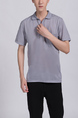 Gray Collar Chest Pocket Plus Size Men Shirt for Casual Party