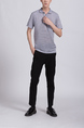 Gray Collar Chest Pocket Plus Size Men Shirt for Casual Party