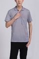 Gray Collar Chest Pocket Plus Size Men Shirt for Casual Party