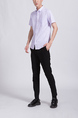 Purple Button Down Chest Pocket Collar Plus Size Men Shirt for Casual Party Office