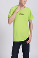 Green Round Neck Tee Plus Size Men Shirt for Casual Party