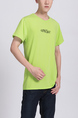 Green Round Neck Tee Plus Size Men Shirt for Casual Party