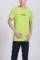 Green Round Neck Tee Plus Size Men Shirt for Casual Party