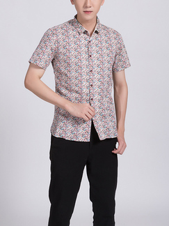 Colorful Button Down Collar Plus Size Men Shirt for Casual Party Office