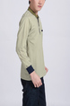 Light Brown Chest Pocket Collared Polo Plus Size Long Sleeves Men Shirt for Casual Party Office