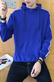 Blue Pull Over Pocket Long Sleeve Plus Size Men Hoodie for Casual