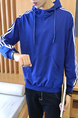 Blue Pull Over Pocket Long Sleeve Plus Size Men Hoodie for Casual