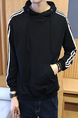 Black Pull Over Pocket Long Sleeve Plus Size Men Hoodie for Casual