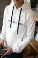 White Pull Over Pocket Long Sleeve Plus Size Men Hoodie for Casual
