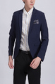 Blue Lapel Pockets Long Sleeve Men Suit for Office Party Evening Groomsmen