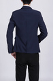 Blue Lapel Pockets Long Sleeve Men Suit for Office Party Evening Groomsmen