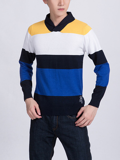 Colorful Striped Long Sleeve Men Shirt for Casual Party