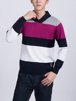 Colorful Striped Long Sleeve Men Shirt for Casual Party