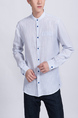 Blue Striped Button Down Chest Pocket Long Sleeve Men Shirt for Casual Party Office Evening Nightclub