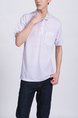 White Collared Chest Pocket Polo Men Shirt for Casual Party Office