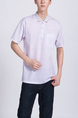 White Collared Chest Pocket Polo Men Shirt for Casual Party Office