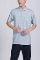 Blue Chest Pocket Collared Polo Men Shirt for Casual Party Office