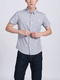 Gray Collared Button Down Plus Size Men Shirt for Casual Party Office