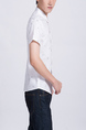 White Collared Button Down Plus Size Men Shirt for Casual Party Office