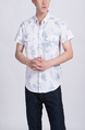 White  Chest Pocket Collared Button Down Plus Size Men Shirt for Casual Party Office