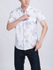 White  Chest Pocket Collared Button Down Plus Size Men Shirt for Casual Party Office