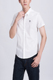 White Collared Button Down Plus Size Men Shirt for Casual Party Office