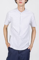 White Mandarin Collared Plus Size Polo Men Shirt for Casual Party Office