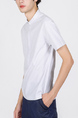 White Mandarin Collared Plus Size Polo Men Shirt for Casual Party Office