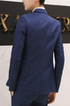 Blue Lapel Pockets Button Down Long Sleeve Plus Size Men Suit for Party Evening Cocktail Office Groomsmen