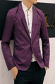 Purple Lapel Pockets Button Down Long Sleeve Plus Size Men Suit for Party Evening Cocktail Office Groomsmen