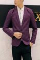 Purple Lapel Pockets Button Down Long Sleeve Plus Size Men Suit for Party Evening Cocktail Office Groomsmen